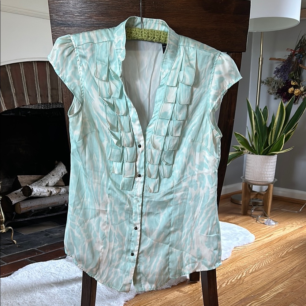 Mint Green Ruffle Women's Top
